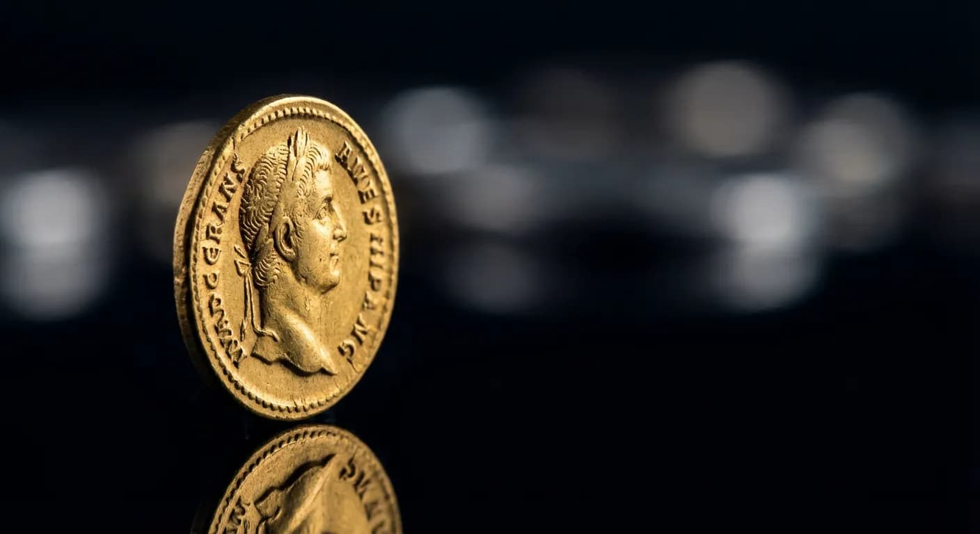 Icône minimaliste d'une pièce d'or symbolisant la performance du PEA