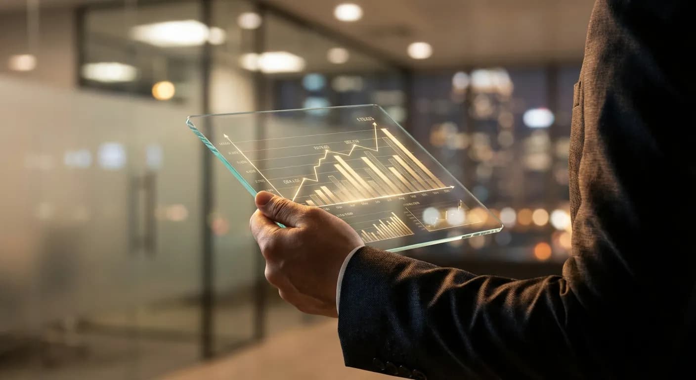 Gros plan sur une tablette affichant des graphiques de performance financière