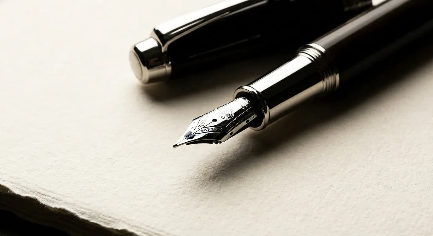 Stylo plume de luxe sur papier texturé, représentant la précision requise pour la déclaration 2561.