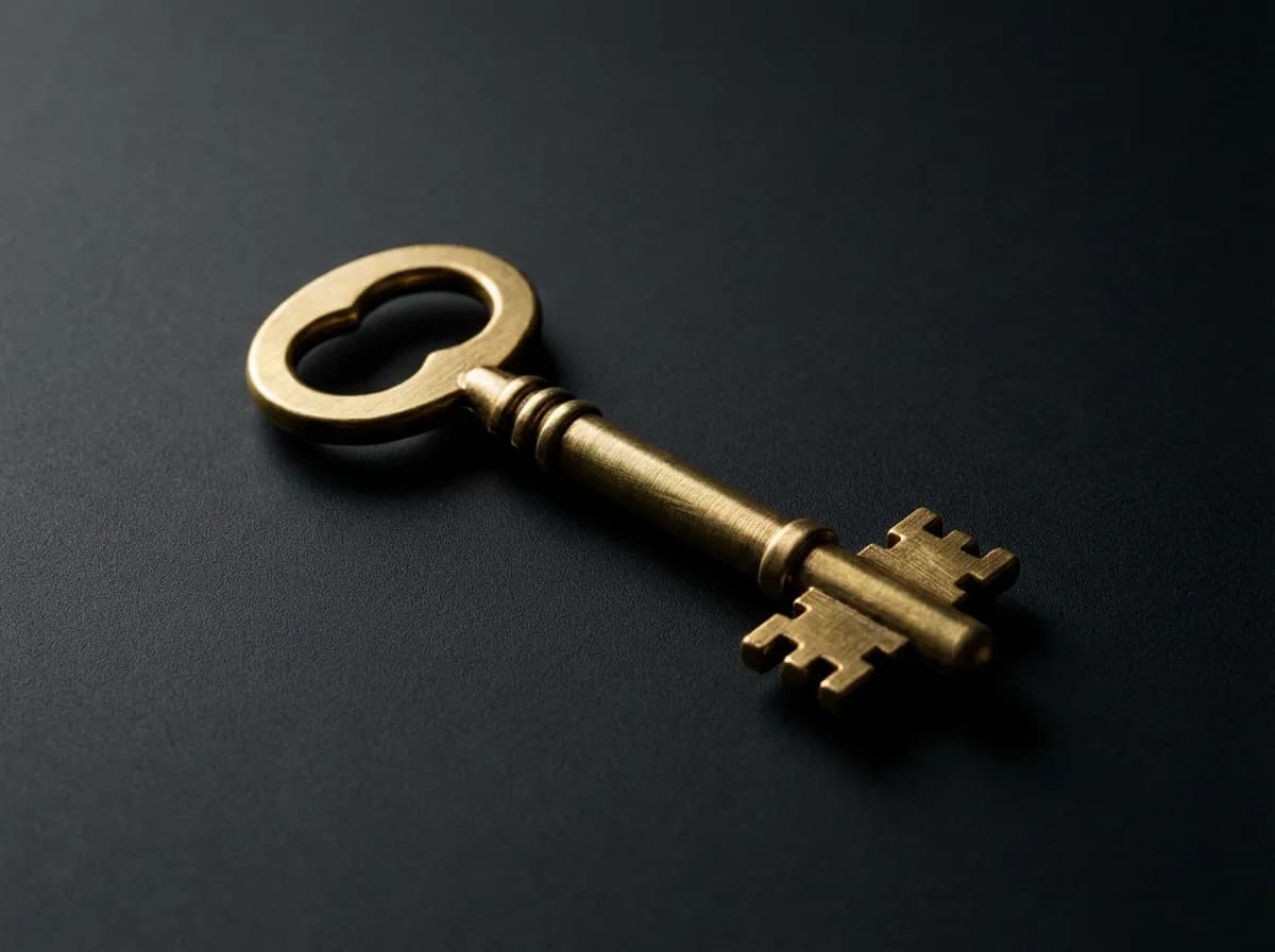 Clé dorée symbolisant l'accès au crédit lombard