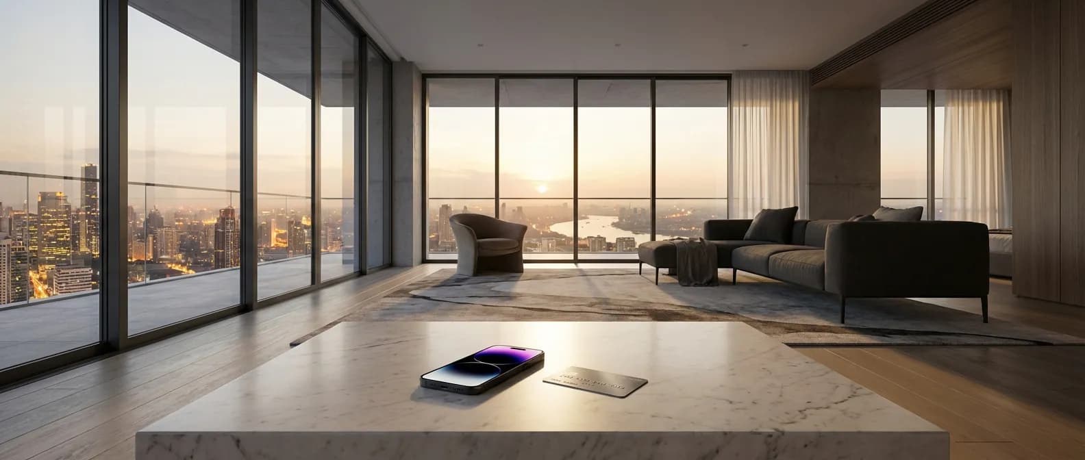 Un intérieur luxueux et moderne symbolisant le prestige de l'offre BoursoPrime.