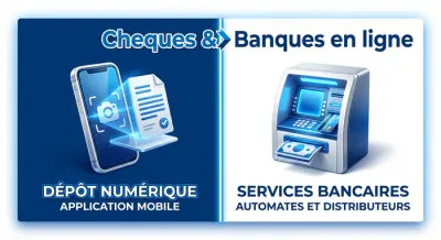 Miniature banques en ligne et chèques