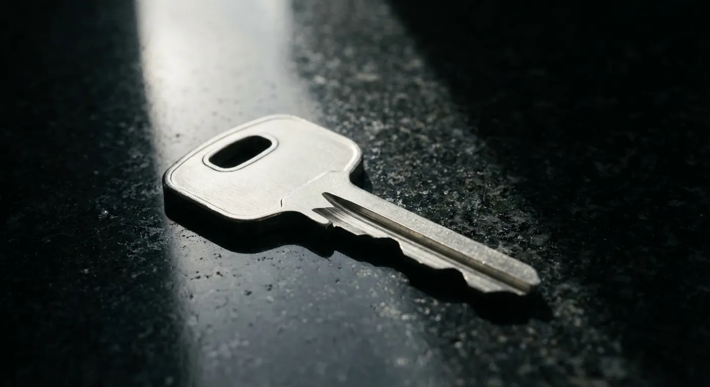 Clé de maison argentée sur fond sombre symbolisant l'actif immobilier.