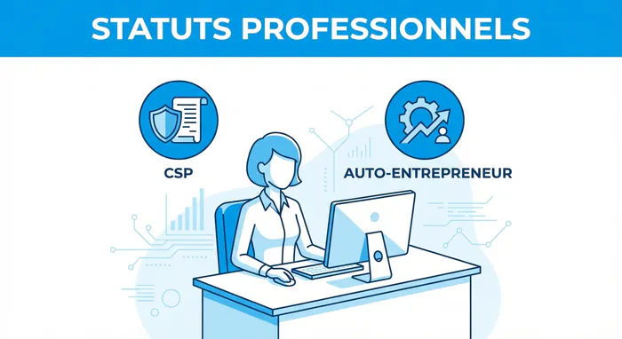Freelance gérant son passage du CSP au statut d'auto-entrepreneur.