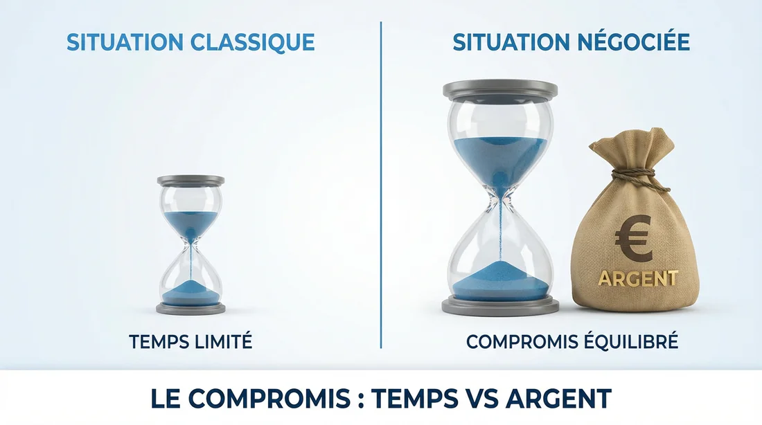 Comparaison visuelle entre une rupture conventionnelle classique et une rupture négociée.