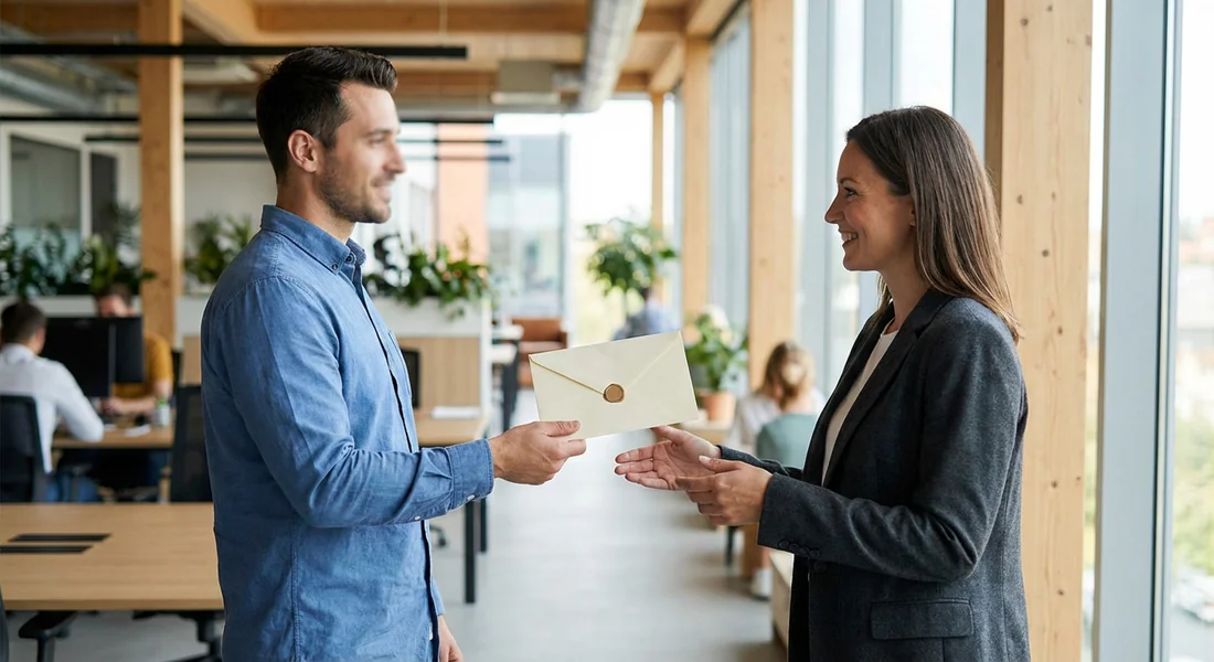 Remise d'une lettre de demande de congé ou de démission