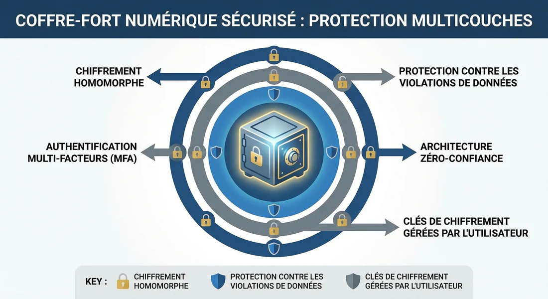 Sécurité des données et des fonds Bitstack Infographie sur la sécurité et la régulation des fonds chez Bitstack.