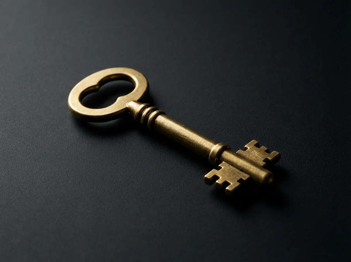 Clé dorée symbolisant l'accès au crédit lombard