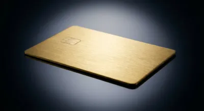 Icône de carte bancaire dorée pour le virement PEA