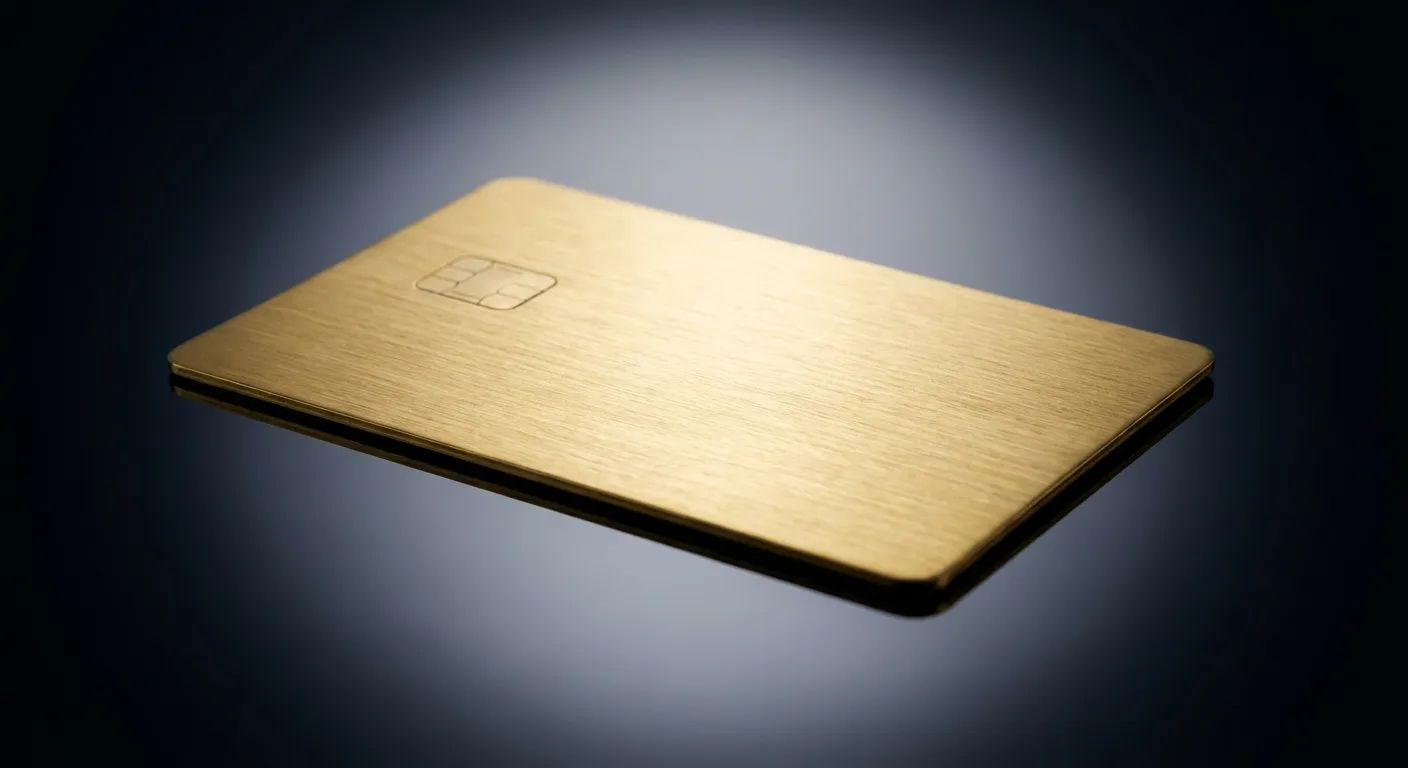 Icône de carte bancaire dorée pour le virement PEA